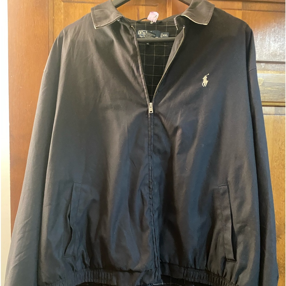 Black Herrington plaid lined zippered jacket XXL